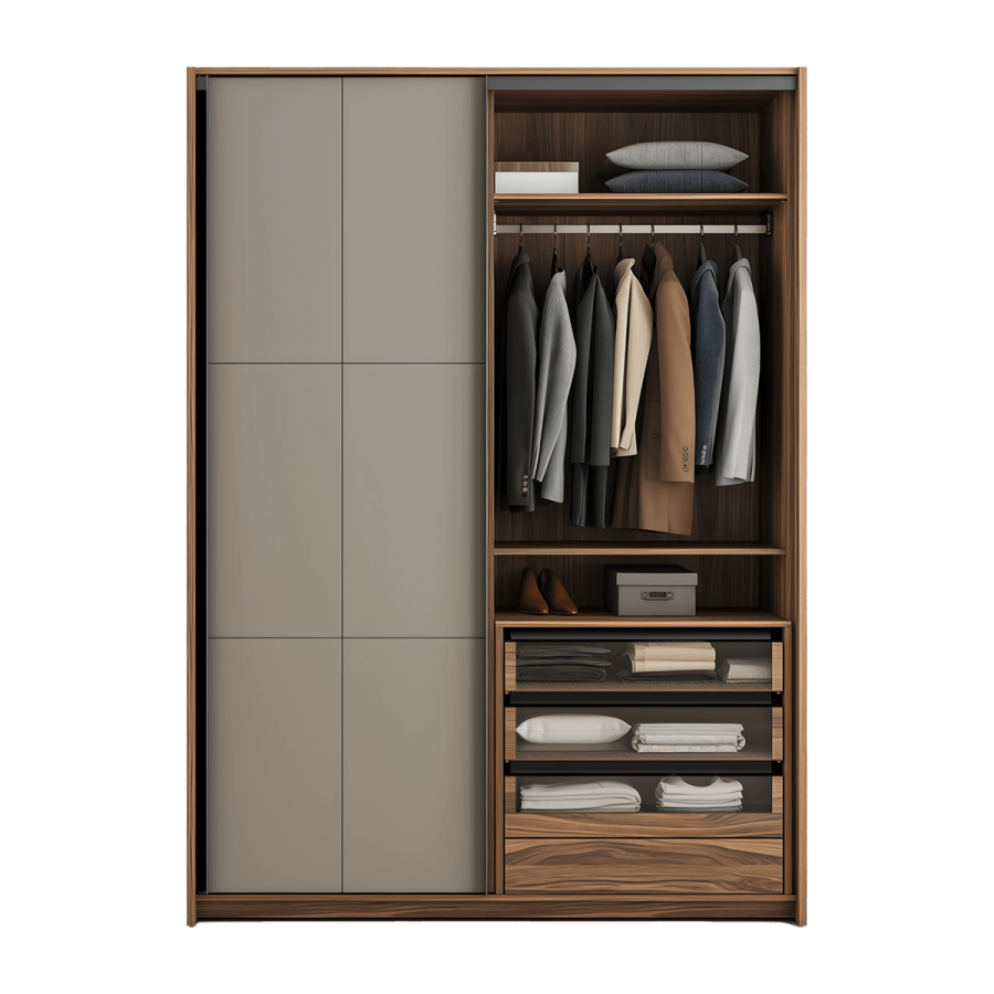 Modern Wooden Large Wardrobe - Imagen 2